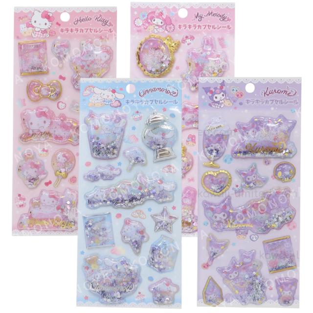 小禮堂 Sanrio 三麗鷗 造型流沙貼紙組 (甜點款) 酷洛米 美樂蒂 大耳狗