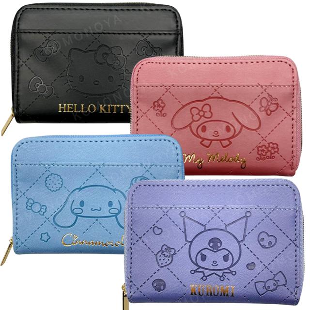 小禮堂 Sanrio 三麗鷗 皮質壓花票卡零錢包 (姓名款) Kitty 美樂蒂 大耳狗 酷洛米