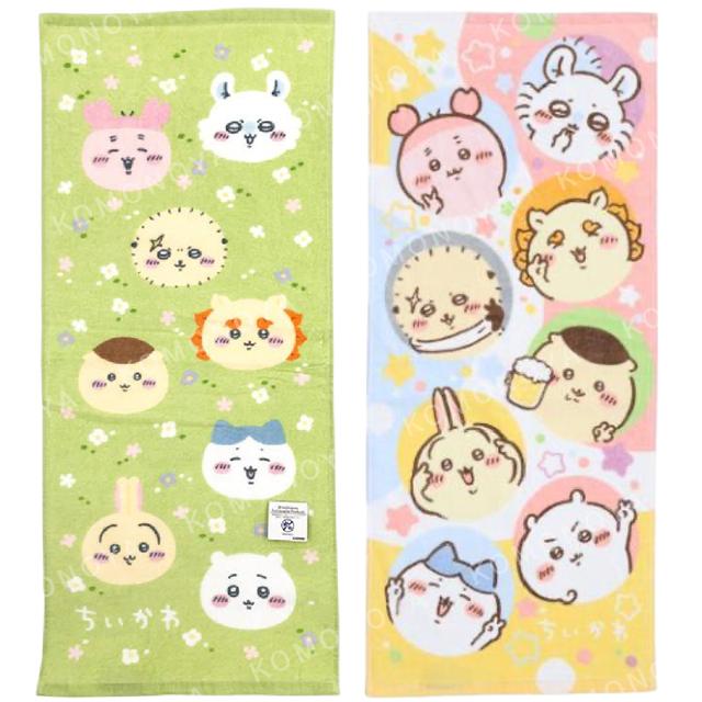 小禮堂 Chiikawa 吉伊卡哇 棉質長毛巾 34x80cm (大集合款)