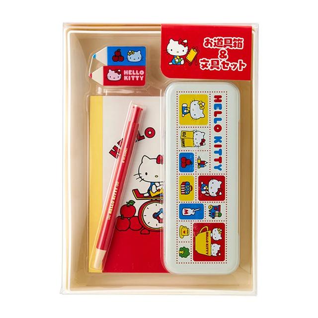 小禮堂 Sanrio 三麗鷗 Hello Kitty 文具5入組 (復古系列)
