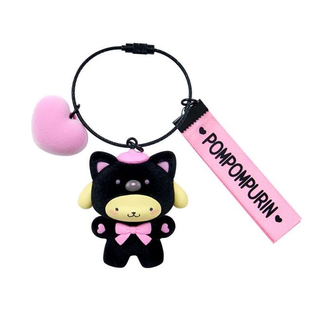 小禮堂 Sanrio 三麗鷗 布丁狗 植絨公仔鑰匙圈 (blacknpink熊熊)