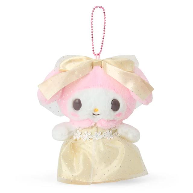 小禮堂 Sanrio 三麗鷗 美樂蒂 絨毛玩偶吊飾 黃緞帶 (Lady My Melody 生日系列)