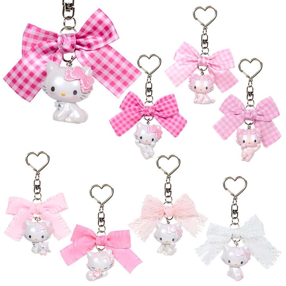 小禮堂 Sanrio 三麗鷗 Charmmy Kitty 造型公仔吊飾 全套8入盲盒 (格紋緞帶)