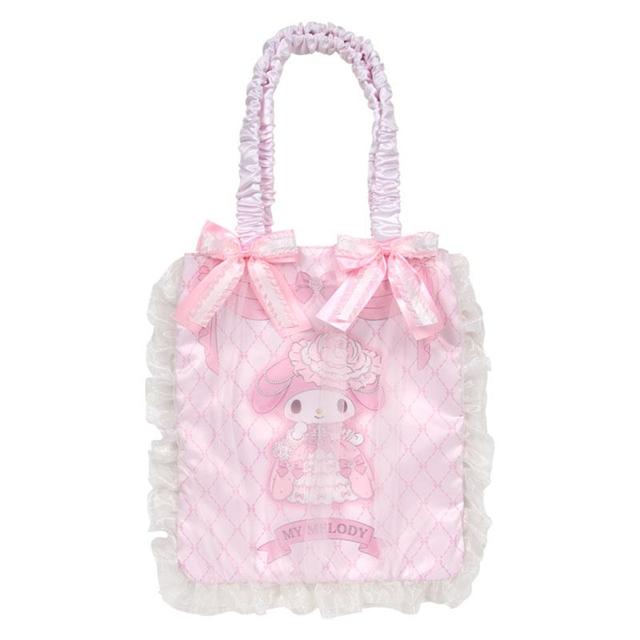 小禮堂 Sanrio 三麗鷗 美樂蒂 荷葉邊造型直式肩背袋 (Lady My Melody 生日系列)