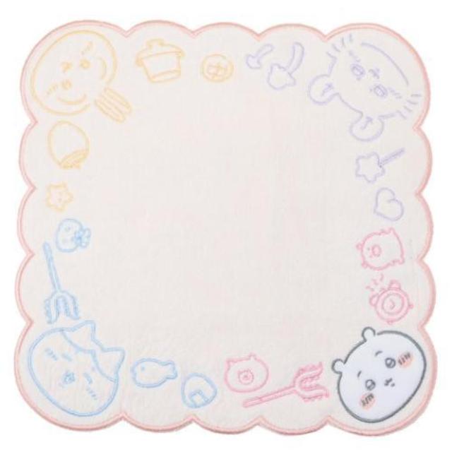 小禮堂 Chiikawa 吉伊卡哇 25x25cm 棉質小方巾 (粉花邊款)