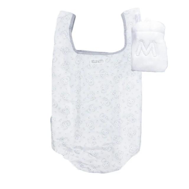 小禮堂 Sanrio 三麗鷗 Hello Kitty 環保購物袋附造型收納包 (純白蝴蝶結款)