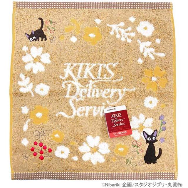 小禮堂 宮崎駿 魔女宅急便 34x36cm 棉質小方巾 (花圈款)