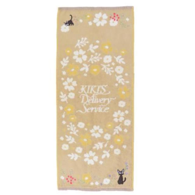 小禮堂 宮崎駿 魔女宅急便 34x80cm 棉質長毛巾 (花圈款)