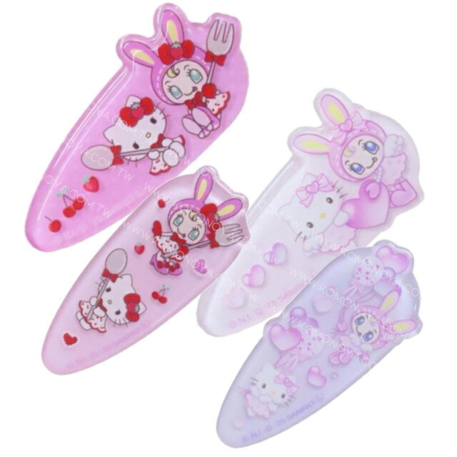 小禮堂 Mezzo Piano x Hello Kitty 克力造型鐵髮夾 兩入組