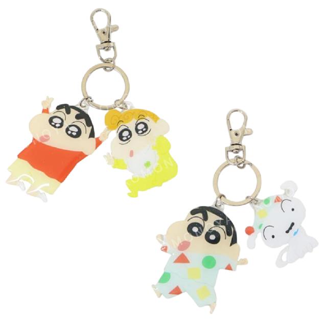 小禮堂 蠟筆小新 壓克力造型二連鑰匙圈 (角色款)