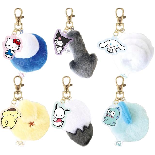 小禮堂 Sanrio 三麗鷗 絨毛造型吊飾 (尾巴款) Kitty 酷洛米 大耳狗 布丁狗