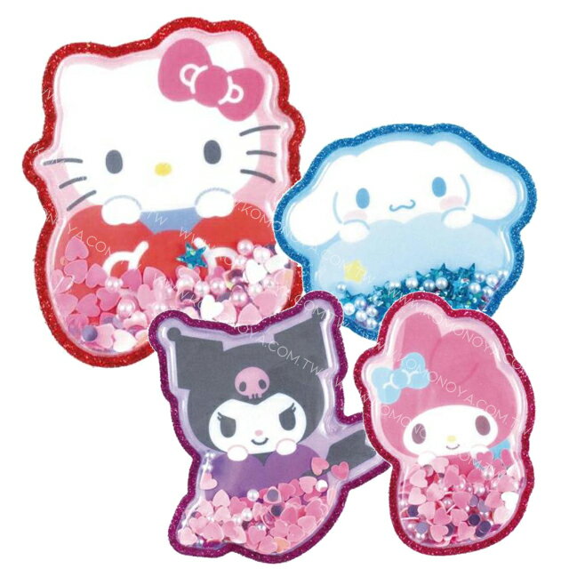 小禮堂 Sanrio 三麗鷗 閃亮亮片貼紙  (探頭款) Kitty 美樂蒂 酷洛米 大耳狗