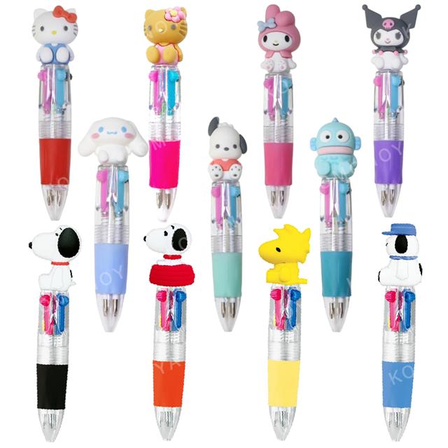 小禮堂 Sanrio 三麗鷗 史努比 迷你四色原子筆 0.5mm (立體公仔款) Kitty 美樂蒂