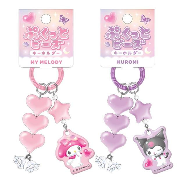 小禮堂 Sanrio 三麗鷗 壓克力造型二連鑰匙圈 (愛心款) 美樂蒂 酷洛米