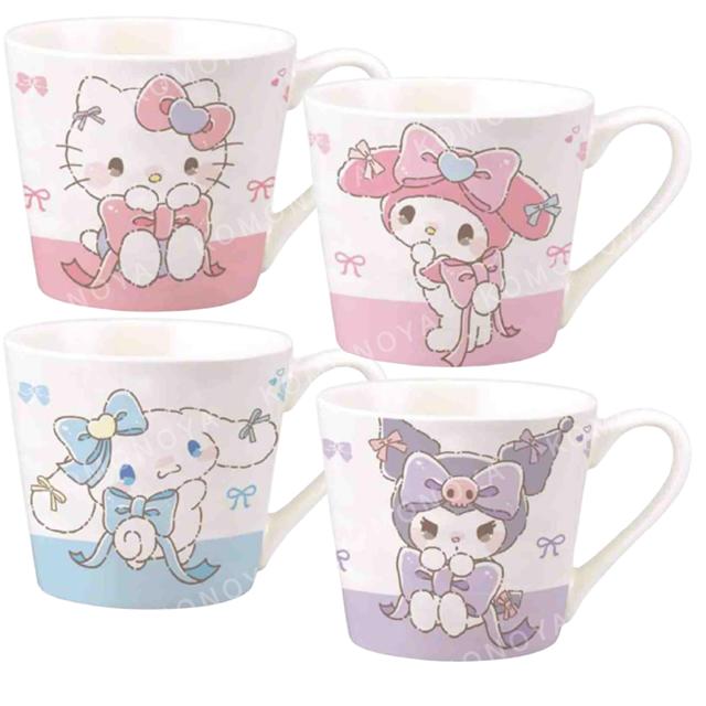 小禮堂 Sanrio 三麗鷗 陶瓷馬克杯 (緞帶款) Kitty 大耳狗 酷洛米 美樂蒂
