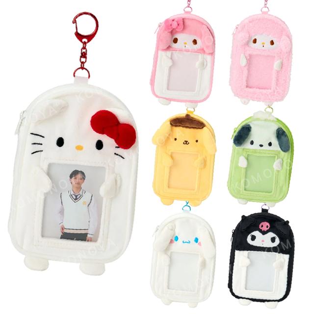 小禮堂 Sanrio 三麗鷗 絨毛造型小卡立牌收納包 (偶像應援) Kitty 美樂蒂 大耳狗 酷洛米
