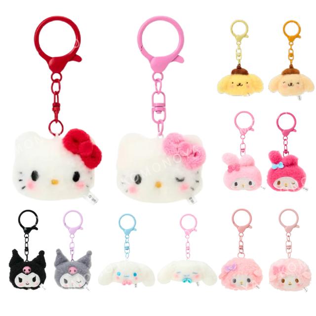 小禮堂 Sanrio 三麗鷗 絨毛玩偶雙吊飾 (大臉款) Kitty 美樂蒂 大耳狗 酷洛米