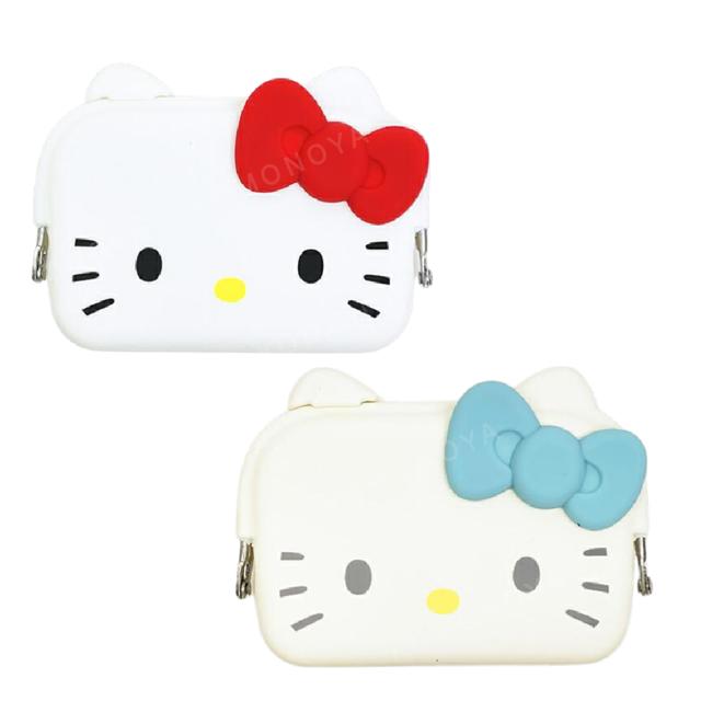 小禮堂 Sanrio 三麗鷗 Hello Kitty 矽膠扣型零錢包 p+g design mimi DO-MO (大臉款）
