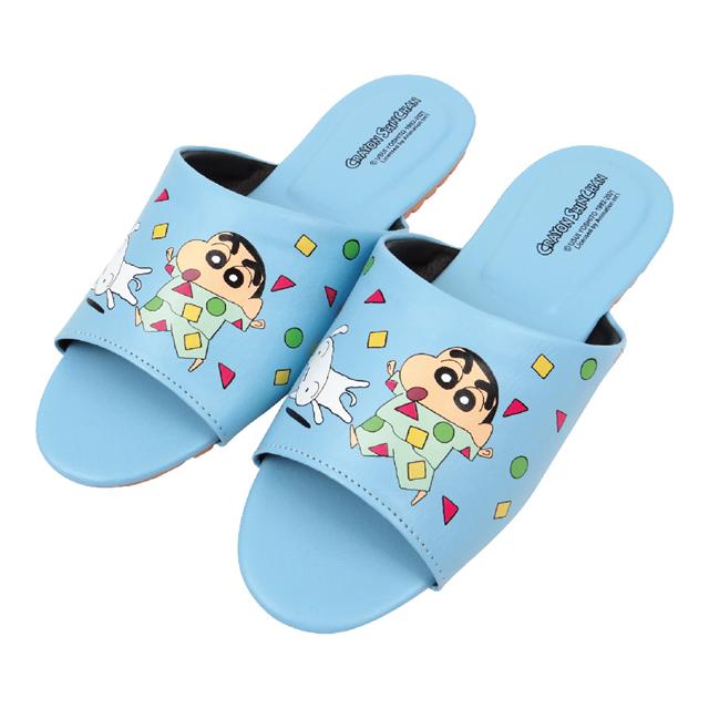 小禮堂 蠟筆小新 皮質室內拖鞋 24-26cm (睡衣派對)
