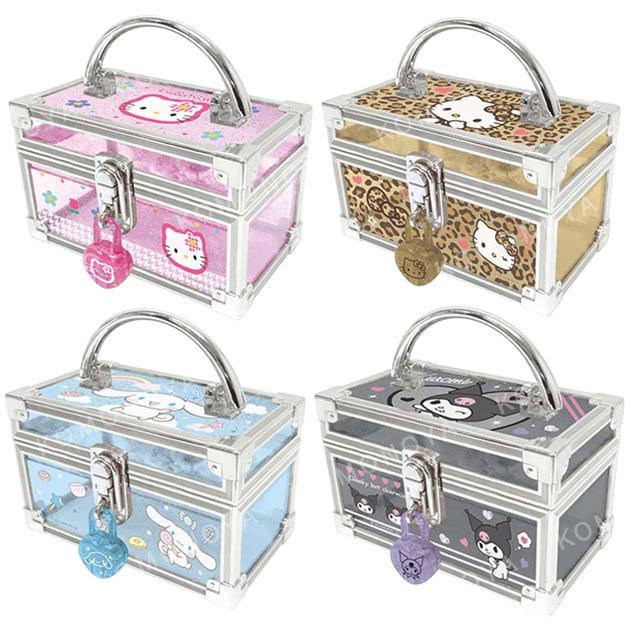 小禮堂 Sanrio 三麗鷗 透明手提收納盒附鎖 Kitty 酷洛米 大耳狗
