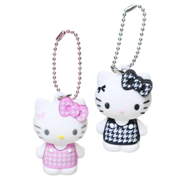 小禮堂 Sanrio 三麗鷗 Hello Kitty PVC造型鑰匙圈 (千鳥格)