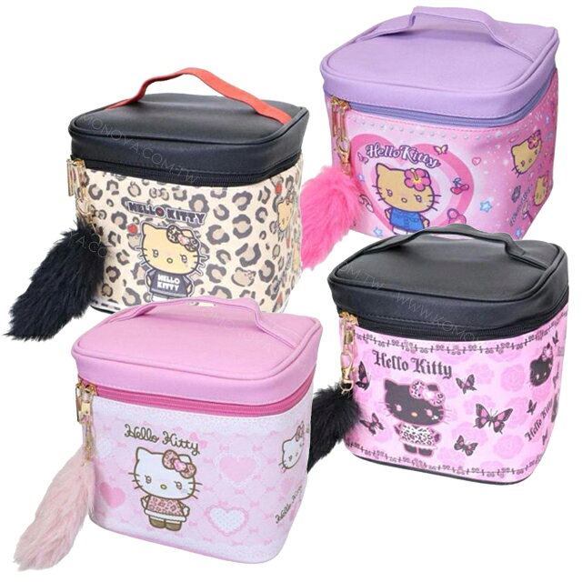 小禮堂 Sanrio 三麗鷗 Hello Kitty 皮質手提化妝包附鏡 (全身款)