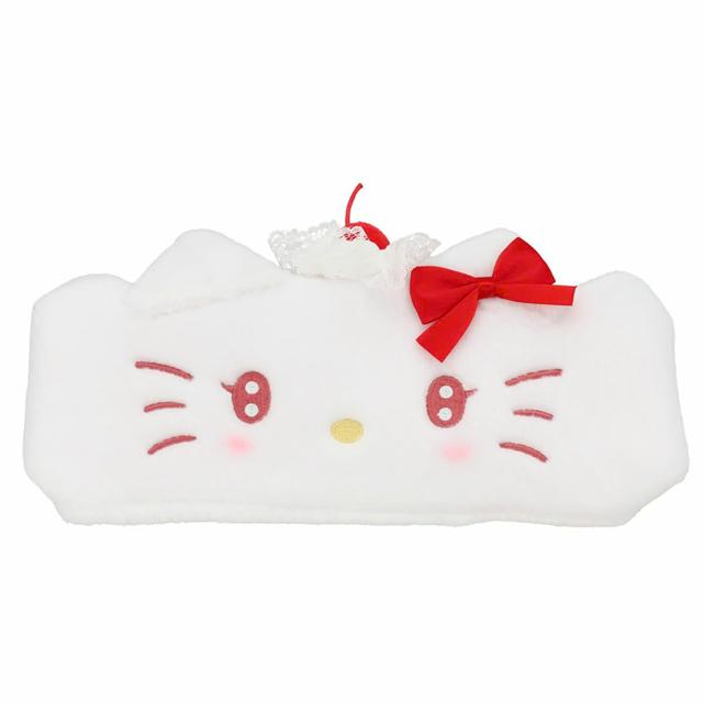 小禮堂 Sanrio 三麗鷗 粧美堂 Hello Kitty 造型吸水髮帶 (櫻桃鮮奶油)