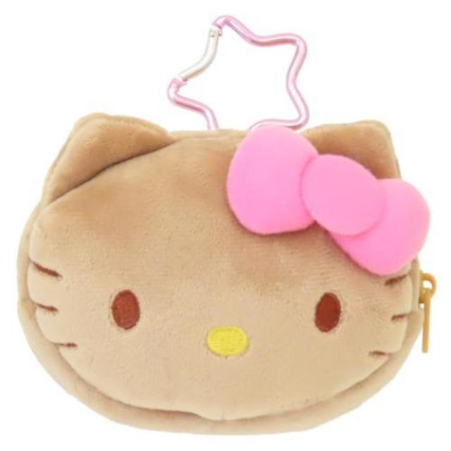 小禮堂 Sanrio 三麗鷗 Hello Kitty 絨毛造型化妝包 (曬黑款)