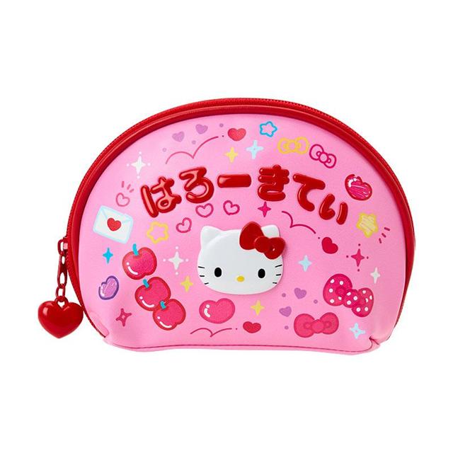 小禮堂 Sanrio 三麗鷗 Hello Kitty 皮質拉鍊化妝包 (懷舊校園系列)