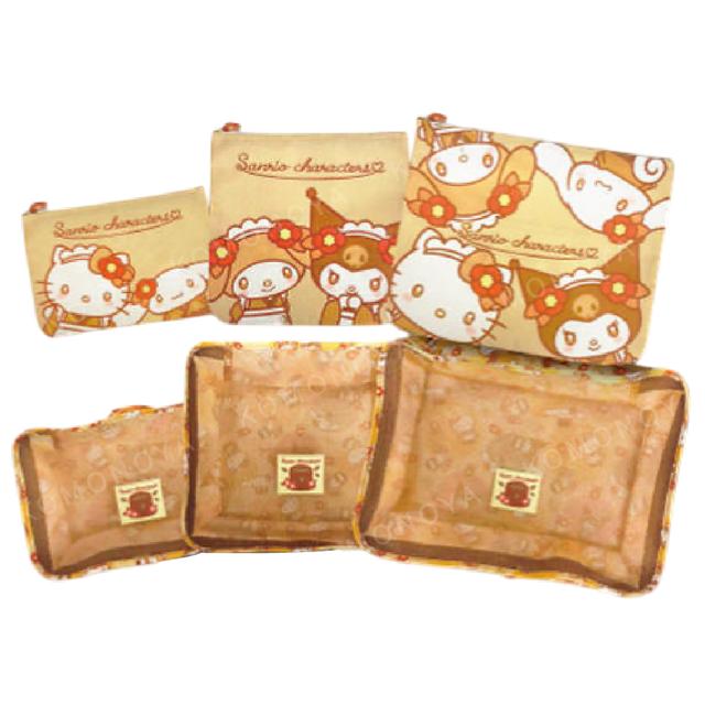 小禮堂 Sanrio 三麗鷗 旅行收納包6入組 (焙茶系列)