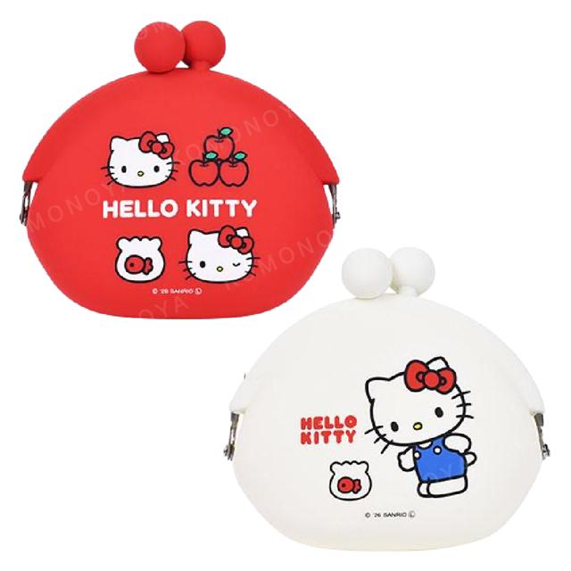 小禮堂 Sanrio 三麗鷗 Hello Kitty 迷你矽膠零錢包鑰匙圈 (紅/白款)