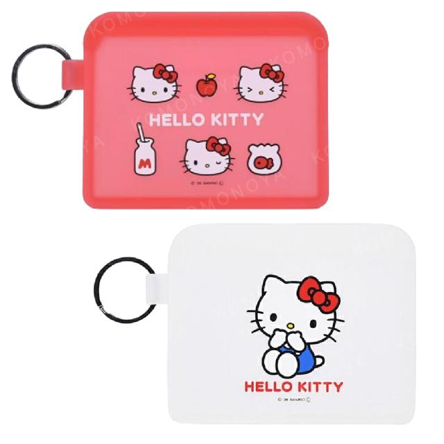 小禮堂 Sanrio 三麗鷗 Hello Kitty 扁平矽膠零錢包 (紅/白款)