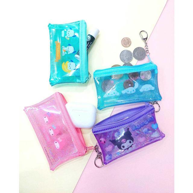 小禮堂 Sanrio 三麗鷗 迷你扁平收納包 (透明表情款) 美樂蒂 大耳狗 酷洛米 帕恰狗