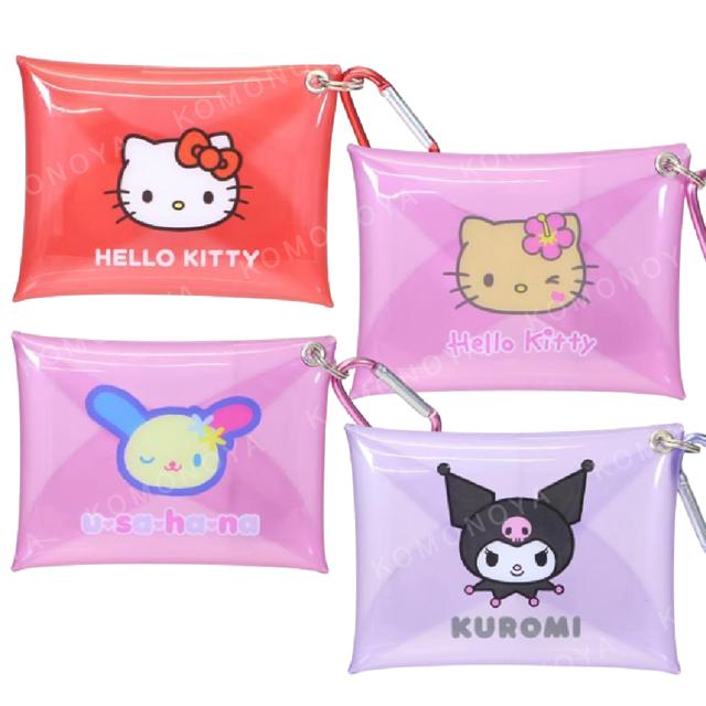 小禮堂 Sanrio 三麗鷗 PVC扣式收納包附扣環 (大臉款) Kitty 花小兔 酷洛米