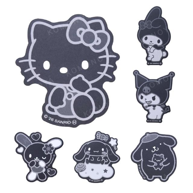 小禮堂 Sanrio 三麗鷗 造型大貼紙 (黑白風格款) Kitty 美樂蒂 布丁狗 花小兔