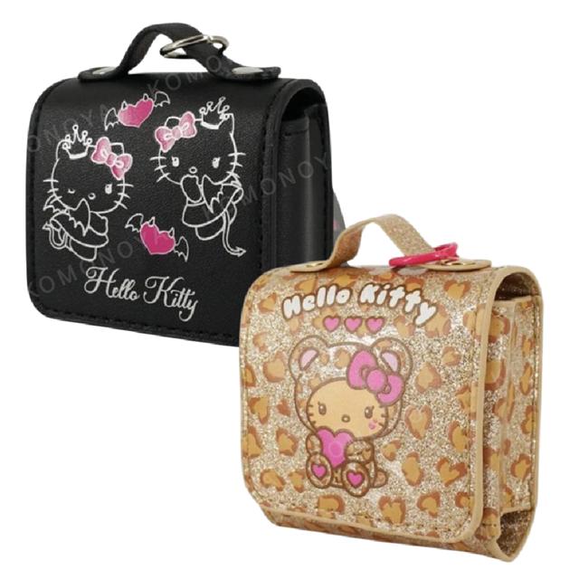 小禮堂 Sanrio 三麗鷗 Hello Kitty 皮質收納包吊飾 (天使惡魔/豹紋款)