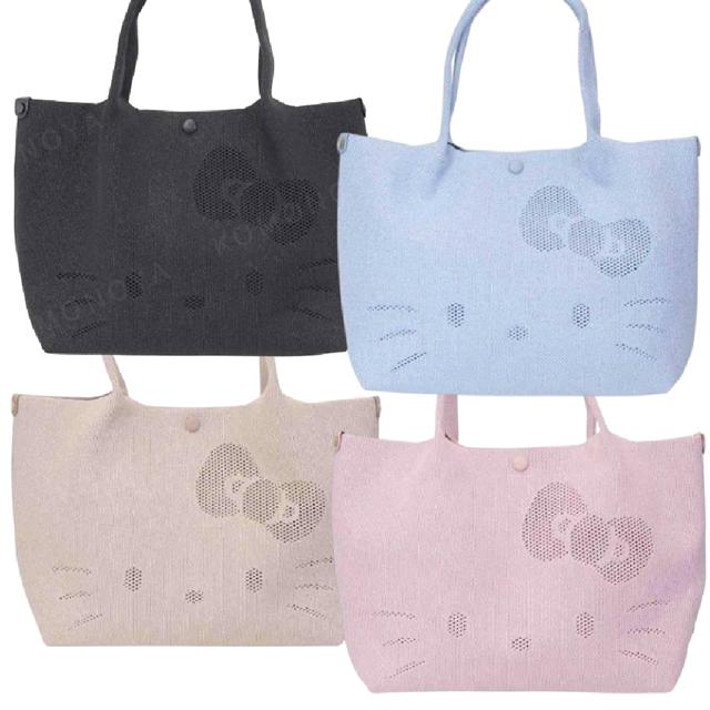 小禮堂 Sanrio 三麗鷗 x ROOTOTE Hello Kitty 針織手提袋 (大臉款)