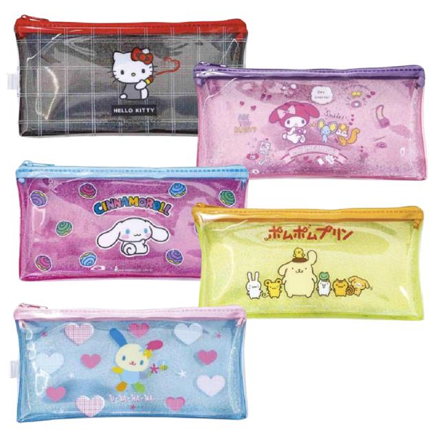 小禮堂 Sanrio 三麗鷗 PVC拉鍊筆袋 (亮粉款) Kitty 美樂蒂 大耳狗 酷洛米