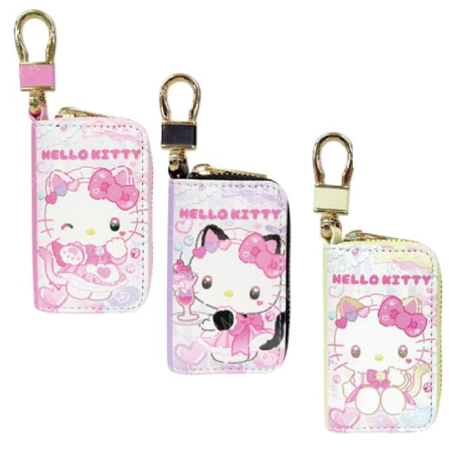 小禮堂 Sanrio 三麗鷗 Hello Kitty 皮質車用鑰匙包 (貓貓女僕)