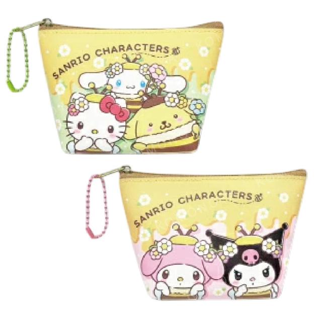小禮堂 Sanrio 三麗鷗大集合 皮質三角零錢包吊飾 (蜜蜂系列)
