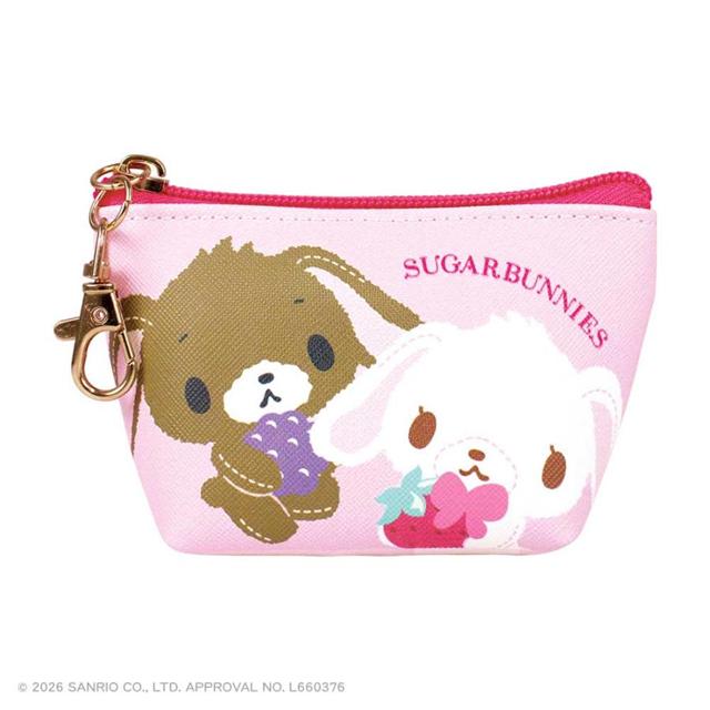 小禮堂 Sanrio 三麗鷗 蜜糖邦尼 皮質三角零錢包吊飾 (水果款)