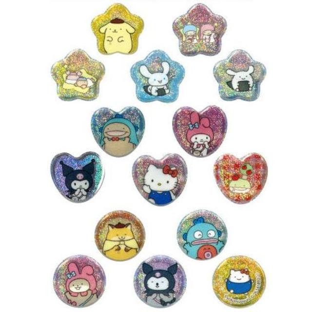 小禮堂 Sanrio 三麗鷗 x 什麼都是生物 立體造型貼紙組 12枚入 (裝扮款)