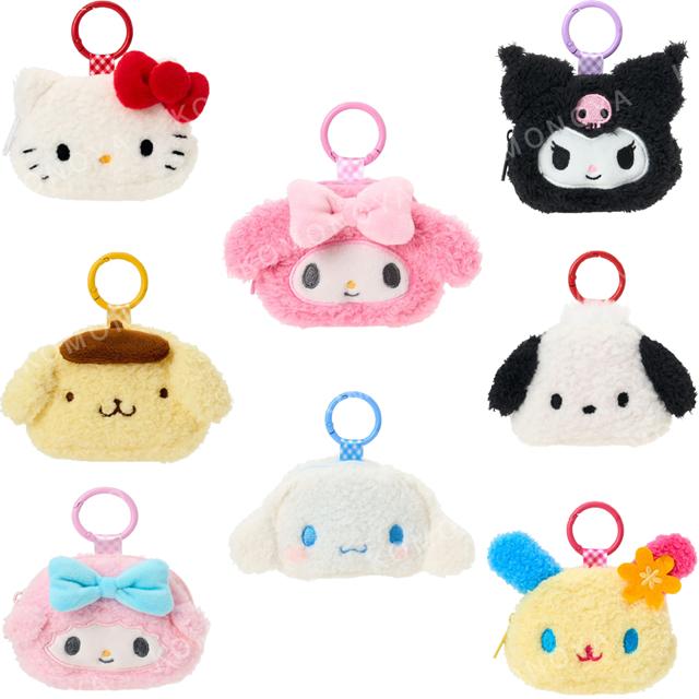小禮堂 Sanrio 三麗鷗 絨毛造型零錢包吊飾 (大頭款) Kitty 布丁狗 花小兔 大耳狗