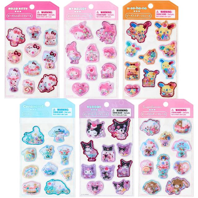 小禮堂 Sanrio 三麗鷗 流沙造型貼紙組 (甜點款) Kitty 美樂蒂 大耳狗 蜜糖邦尼
