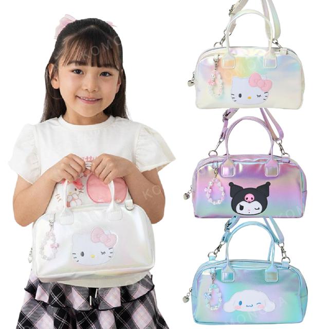 小禮堂 Sanrio 三麗鷗 皮質手提肩背兩用包 (極光大臉款) Kitty 大耳狗 酷洛米
