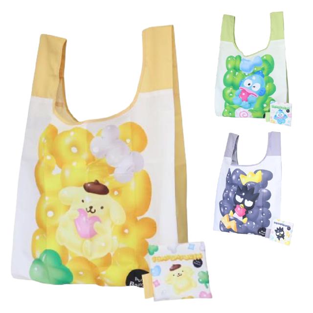 小禮堂 Sanrio 三麗鷗 摺疊環保購物袋 (氣球款) 布丁狗 酷企鵝 人魚漢頓