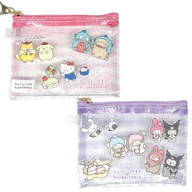 小禮堂 Sanrio 三麗鷗 x 什麼都是生物 迷你扁平收納包 (粉/紫款)