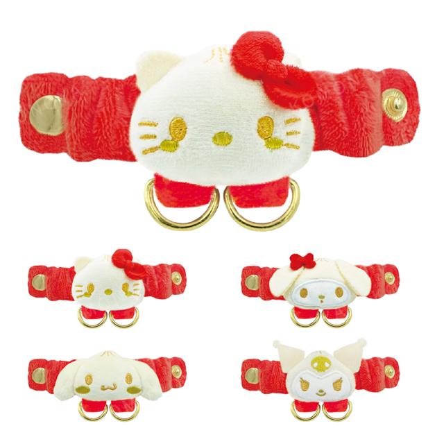 小禮堂 Sanrio 三麗鷗 絨毛造型背帶鑰匙扣環 包掛 (美味肉包系列) Kitty 美樂蒂 酷洛米 大耳狗
