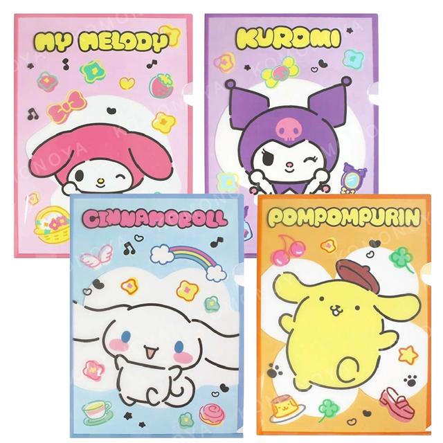 小禮堂 Sanrio 三麗鷗 A4 L型資料夾 (動作款) 美樂蒂 布丁狗 大耳狗 酷洛米