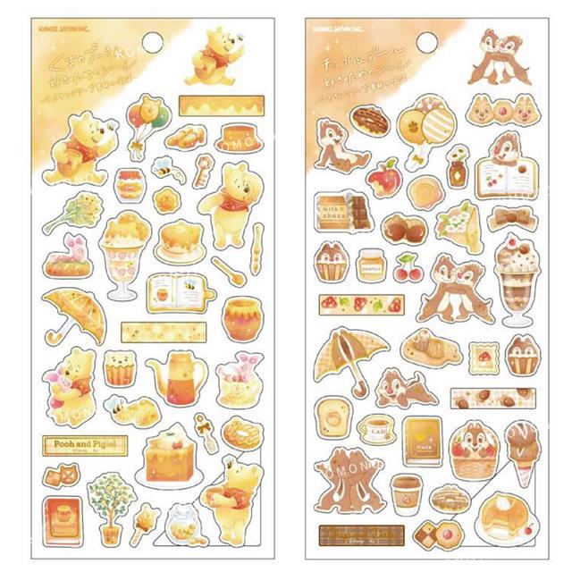 小禮堂 Disney 迪士尼 燙金貼紙 (甜點款) 奇奇蒂蒂 維尼